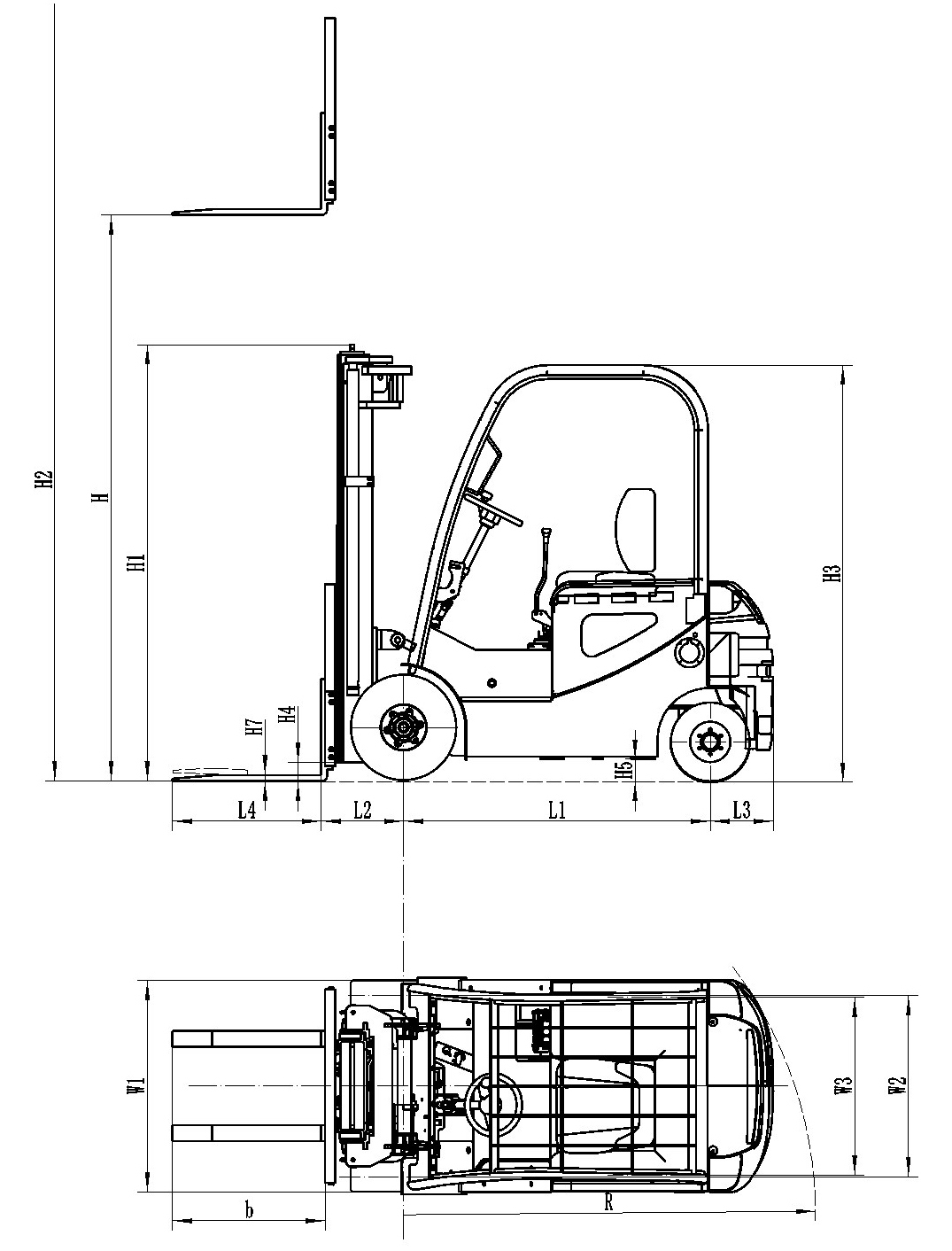 Disegni generali del carrello elevatore elettrico